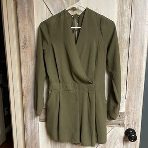 Olive Green Long Sleeve Romper